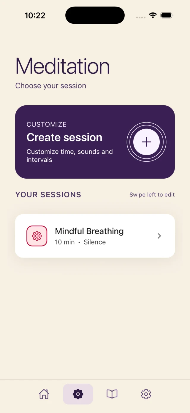 An active meditation session with the timer running